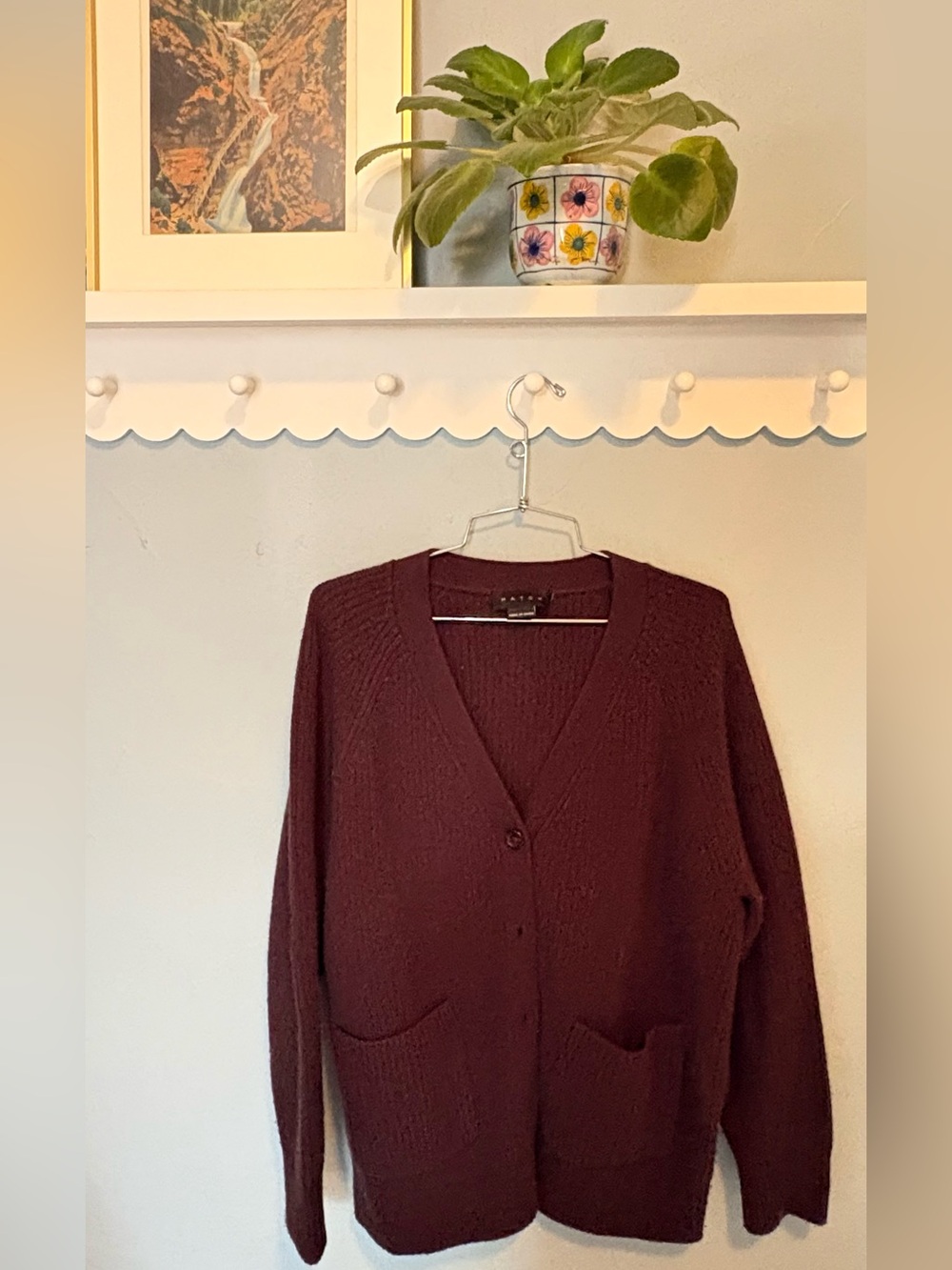 Hatch Brown V-Neck Button Cardigan